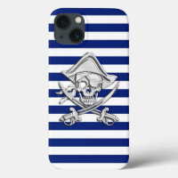 Chrome Like Pirate on Nautical Stripes Decor
