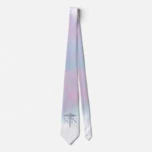 Chrome Like RN Caduceus Medical Mother Pearl Tie