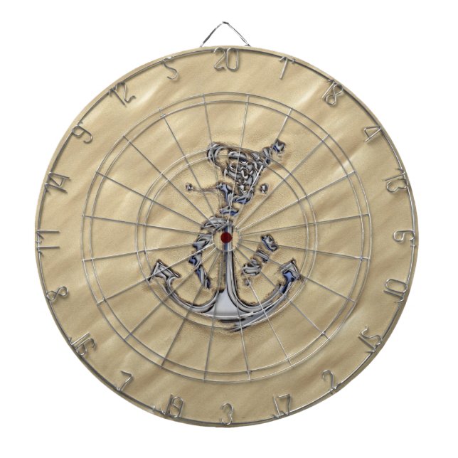 Chrome Like Rope Anchor in the Sand Dartboard (Front)