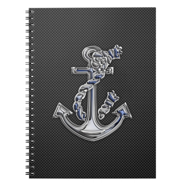 Chrome Like Rope Anchor on Carbon Fibre Notebook (Front)