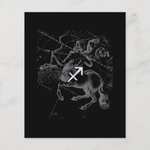 Chrome Like Sagittarius Zodiac Sign Hevelius Decor Flyer
