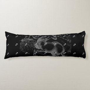 Chrome like Sagittarius Zodiac Sign on Hevelius Body Pillow