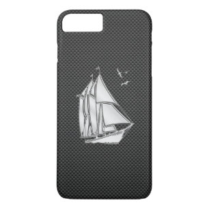 Chrome Like Sail boat on Carbon Fiber iPhone 8 Plus/7 Plus Case