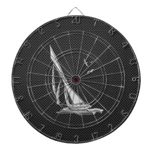 Chrome Like Sailboat on Carbon Fibre Dartboard