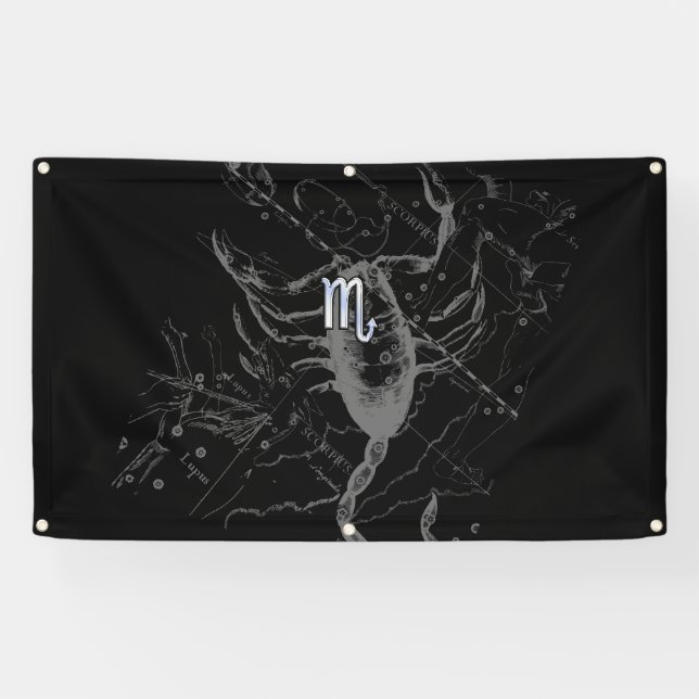 Chrome like Scorpio Zodiac Sign on Hevelius 1690 (Horizontal)