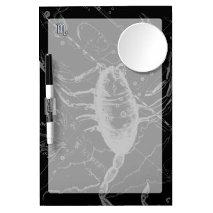 Chrome like Scorpio Zodiac Sign on Hevelius 1690 Dry Erase Board With Mirror