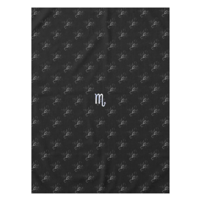 Chrome like Scorpio Zodiac Sign on Hevelius Decor Tablecloth (Front)