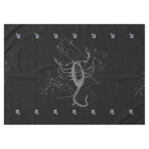 Chrome like Scorpio Zodiac Sign on Hevelius Decor Tablecloth