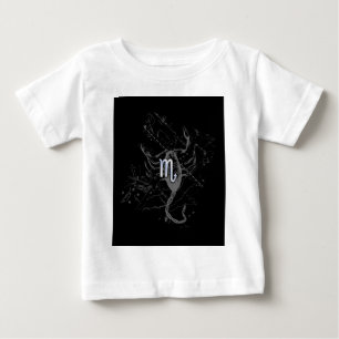 Chrome like Scorpio Zodiac Symbol on Hevelius Baby T-Shirt