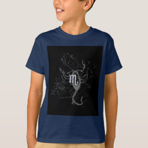 Chrome like Scorpio Zodiac Symbol on Hevelius T-Shirt