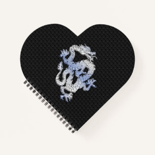 Chrome like silver Dragon Black Snake Skin style Notebook