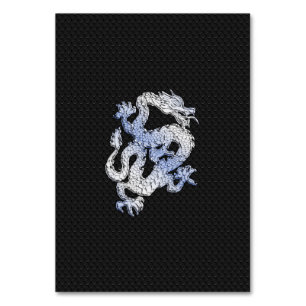 Chrome like silver Dragon Black Snake Skin style Table Number