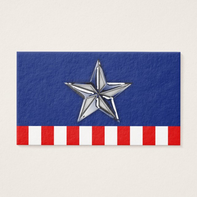 Chrome Like Silver Star Festive Patriotic Colours (Front)