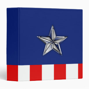 Chrome Like Star on Festive Patriotic Colours Binder