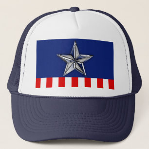 Chrome Like Star on Festive Patriotic Colours Trucker Hat
