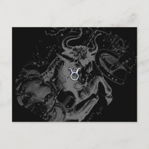 Chrome like Taurus Sign on Hevelius Postcard