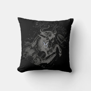 Chrome like Taurus Sign on Hevelius Throw Pillow