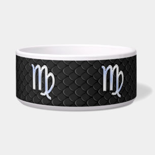 Chrome Like Virgo Zodiac Sign on Black snake skin
