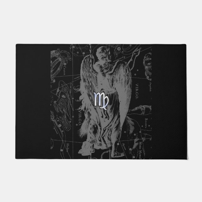Chrome like Virgo Zodiac Sign on Hevelius Doormat (Front)