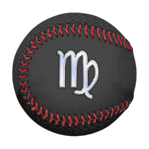 Chrome Like Virgo Zodiac Sign on snake skin Baseball