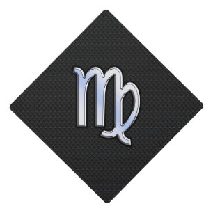 Chrome Like Virgo Zodiac Sign on snake skin Graduation Cap Topper