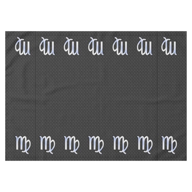 Chrome Like Virgo Zodiac Sign on snake skin Tablecloth (Front (Horizontal))