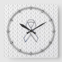 Chrome Like White Knit Ribbon Awareness Print