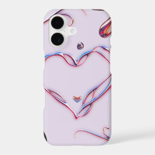 Chrome Liquide 3D Cœur Rose Bleu