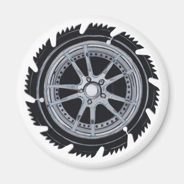 Chrome Mag Wheel Magnet (Front)