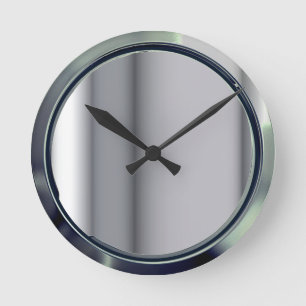 Chrome metal design round clock