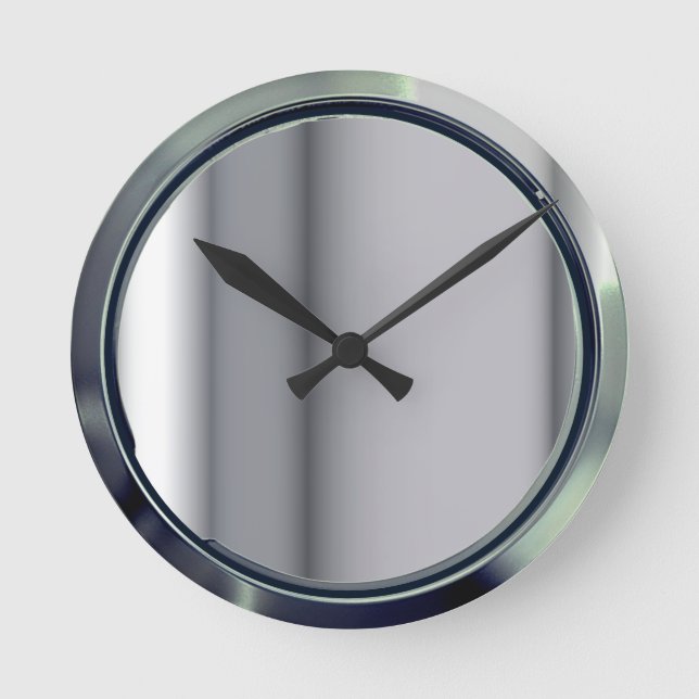 Chrome metal design round clock (Front)
