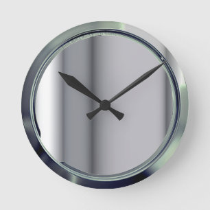 Chrome metal design round clock