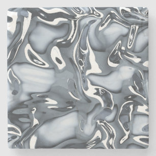 Chrome Metallic Flow Stone Coaster