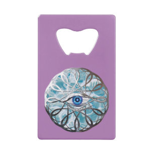 Chrome Mystical Eye Design Credit Card Bottle Opener