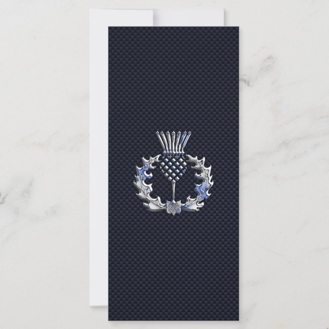 Chrome on Carbon Fibre Print Scottish Thistle (Front)