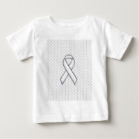 Chrome on White Knitting Ribbon Awareness Print