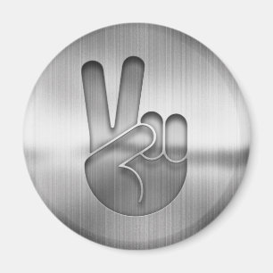 Chrome Peace Hand Magnet
