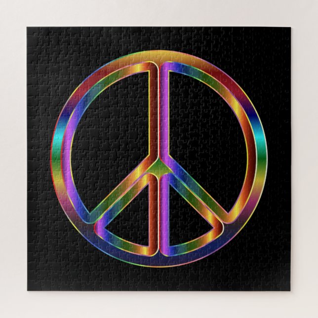 Chrome Peace Sign Jigsaw Puzzle (Vertical)