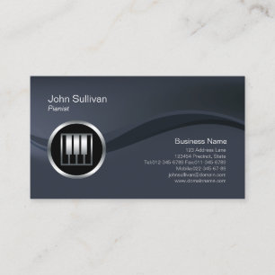 Chrome Piano Keys Icon Pianiste Carte de visite