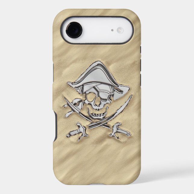Chrome Pirate on Sandy Beach Print (Back)