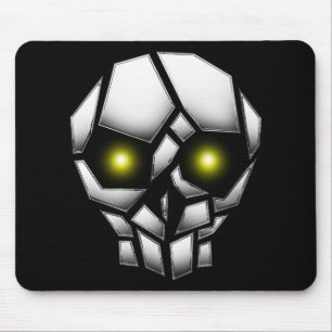 Chrome Plated Skull with Glowing Eyes Mouse Pad