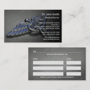 Chrome Professional Medical Caduceus Appointment Card