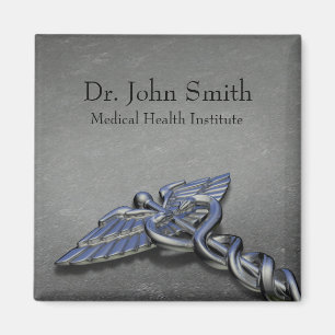 Chrome Professional Medical Caduceus - Magnet