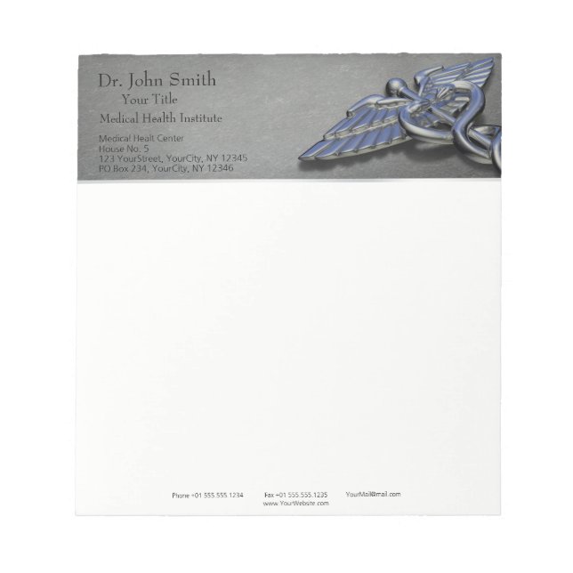 Chrome Professionnel Médicale Caduceus - Bloc-note (Devant)