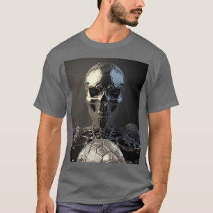 Chrome Robot Soccer Crâne -Soccer T-Shirt
