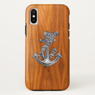 Chrome Rope Anchor on Teak Decor Case-Mate iPhone Case
