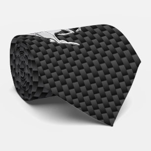 Chrome Running Deer on Carbon Fibre Print Tie