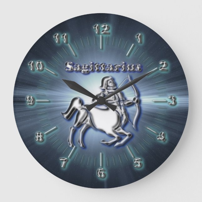 Chrome Sagittarius Large Clock (Front)