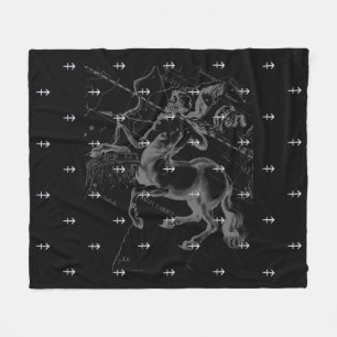 Chrome Sagittarius Zodiac Sign on Hevelius Decor Fleece Blanket