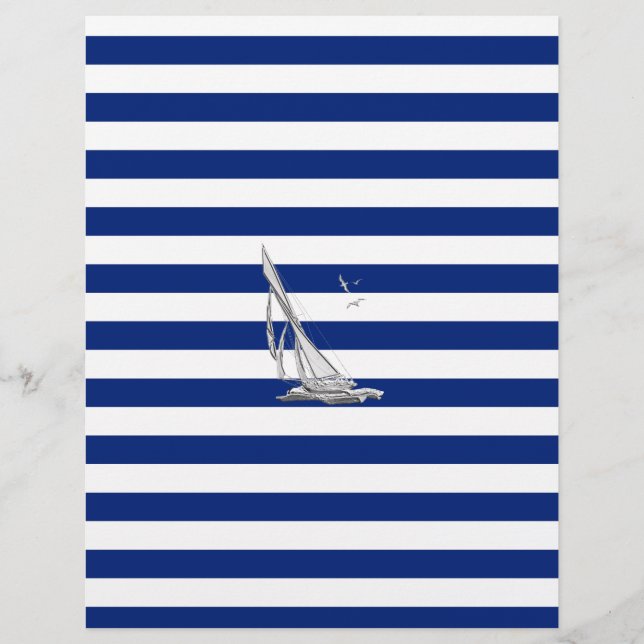 Chrome Sailing on Nautical Stripes (Front)